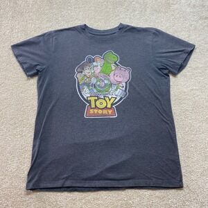 Disney Pixar‎ Toy Story Kids Large T-Shirt Gray Woody Buzz Lightyear Graphic Tee